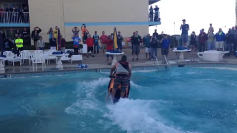 Triple Jetski backflips in pool!