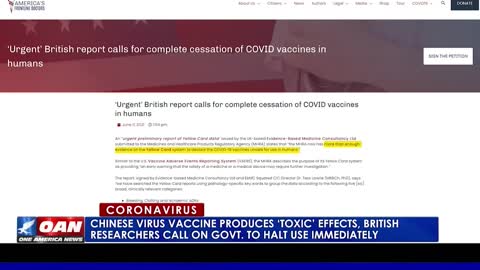 OANN Vaccines produce ‘toxic’ effects, British researchers call on govt. to halt use immediately