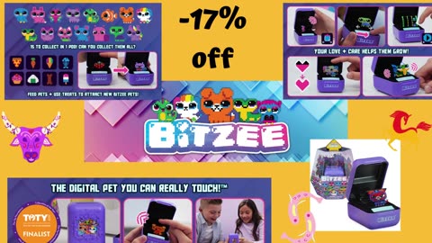 15 Animals Inside, Virtual Electronic Pets React to Touch, Kids Toys for Girls and Boys