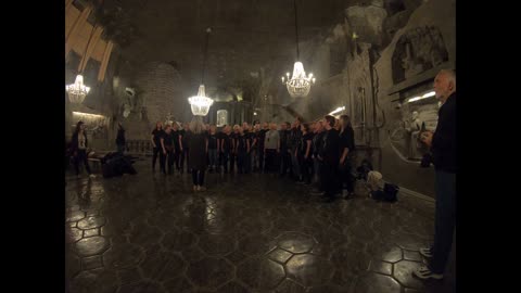 Choir singing in Salt Mine Wieliczka pt.1
