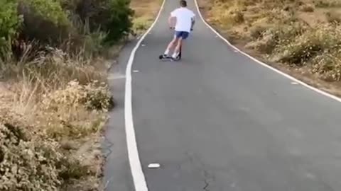 Skateboarding teen