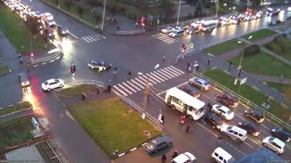 Russian Car Crash Caught On CCTV