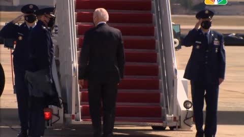 Biden Stumbles several times boarding Air Force One