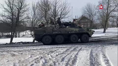 Mechanized column of the RF Armed Forces in the Sumy region.