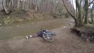 Red socks bike over bar