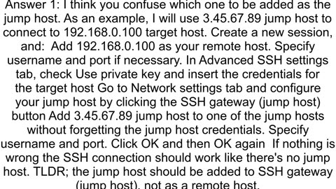 Mobaxterm Connect through SSH gateway jump host gives Error as quotRemote side unexpectedly closed