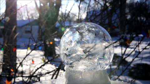 Polar Vortex Leads to Mesmerizing Freezing Bubbles