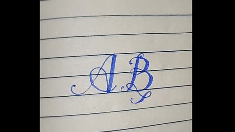 English writing Calligraphy alphabets A and B