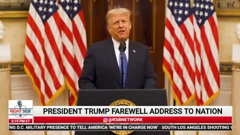 President Trump Farewell Speech: "Shutting down free and open debate violates our core values"