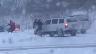 Car Rips Hood off While Attempting to Tow