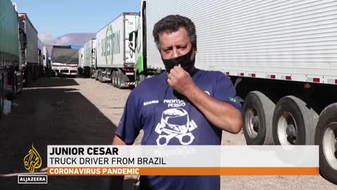 Thousands of truckers wait for COVID-19 testing to enter Chile