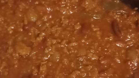 Chili made with ground turkey