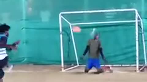 See this Soccer player soul leaving his body through the back of his head