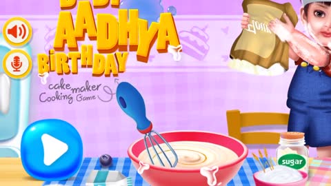 Aadhya Birthday Cake Maker Cooking Gameplay Video by GameiCreate
