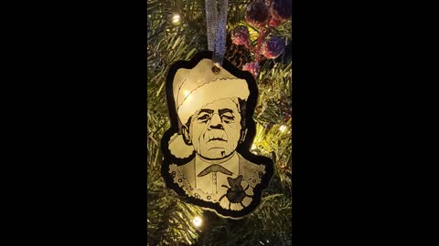 Laser Engraving a custom Frankenstein Christmas Ornament
