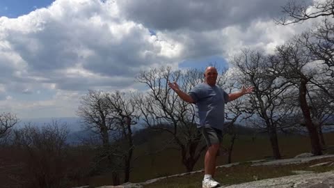 George Hiking on a Windy Afternoon at Bearwallow Mountain – George at Lake Lure