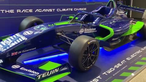 Electric race car, dubbed world's first, on show at COP26
