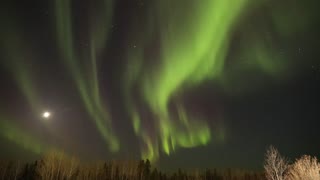 Northern Lights and Full Moon Timelapse