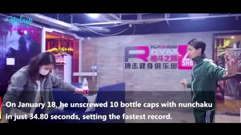 Shanghai nunchaku master sets 3 Guinness World Record