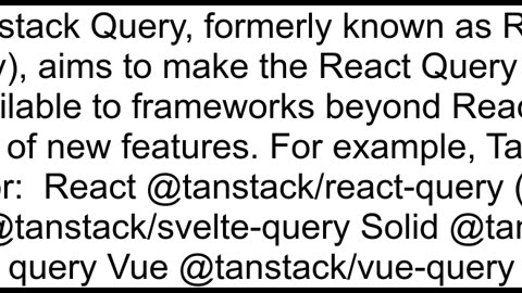 what is difference between tanstackreactquery and reactquery