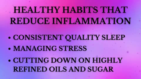 Healthy Habits That Reduce Inflammation