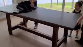 Zinc and walnut table