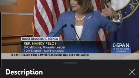 Pelosi describes the Left Common Smear Tactic. This witch is plain evil...