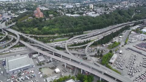 Seattle city from the sky (Washington, USA) - Hyperlapse with DJI Mavic Air 2 drone