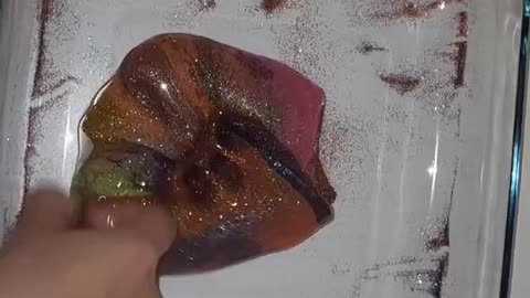 Glitters and slime mixed.