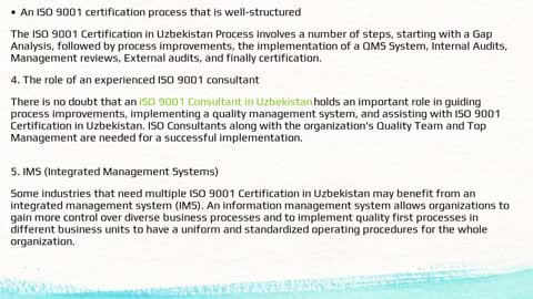 ISO 9001 Certification in Uzbekistan