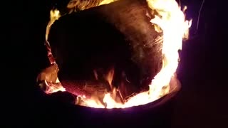 Campfire with huge log!