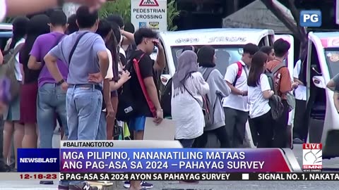 Mga Pilipino, nananatiling mataas ang pag-asa sa 2024 −Pahayag Survey