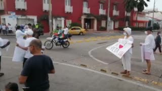 Vecinos en Getsemaní protestan