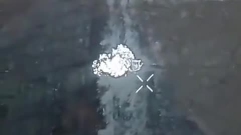 Russian IFV driving over a Ukrainian anti-tank mine during the night