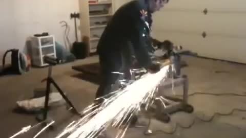 Angle grinder accident