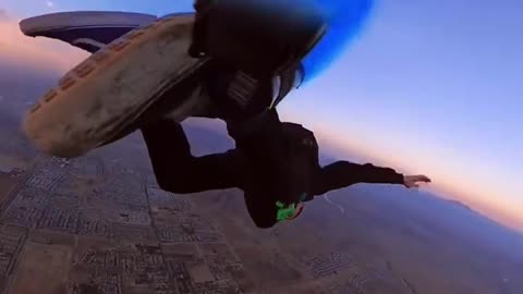 Extreme sports skydiving, blue smoke, how awesome