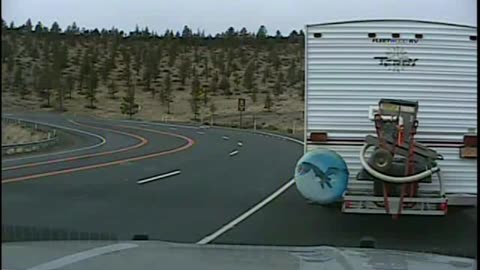 Truck rollover caught on police dash cam- crazy dach cam scenes.