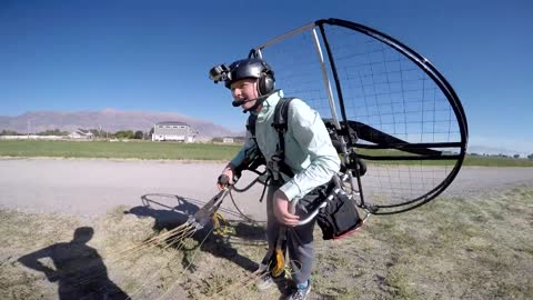 14 Year Old Paramotor Pilot Demonstrates Beautiful Powered Paragliding Launch & Land Technique!!