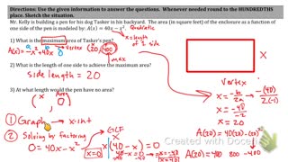 Modeling with Quadratic Functions