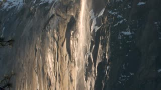 Waterfall Pours like Molten Lava