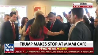 Trump Pays For Supporters Food In Surprise Visit to Miami Cafe