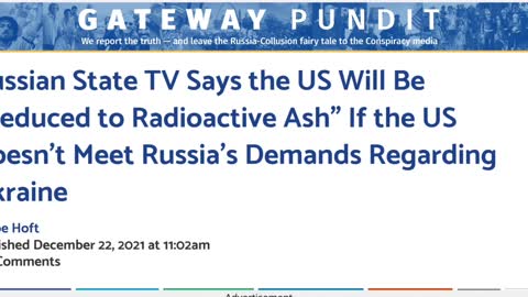 Russia Threatens to Turn the US Into Radioactive Ash