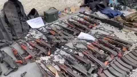 Hamas weapons found in the tunnels under the Al-Shifa hospital in Gaza.