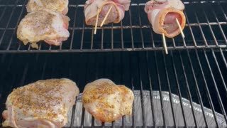 Bacon Wrapped Smoked Quail