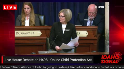 House debate & vote on H498 (Online Child Protection Act) happens live on the air.