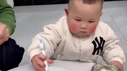 Cute baby 🥰🥰 eating food #so cute 🥰🥰