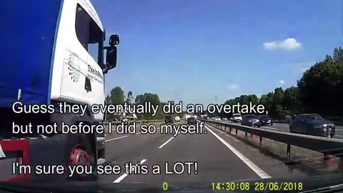 Bad Driving UK 3 - Very Slow Lorry Overtake