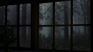 8 HOURS Gentle and Soothing Rain Sounds | Relax & Nature | Dark Window Background