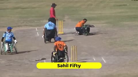 साहिल की तूफानी पारी [ Great Fifty Knock by Sahil ] Wheel Chair Cricket