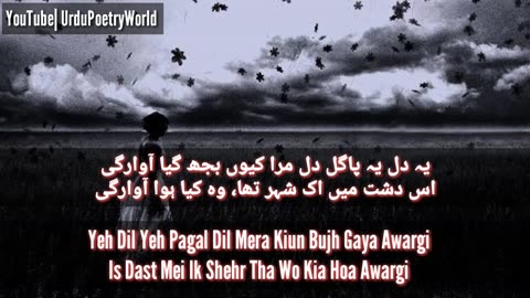 Yeh Dil Yeh Pagal Dil Mera Kiun Bujh Gaya Awargi || Is Dast Mei Ik Shehr Tha Wo Kia Hoa Awargi